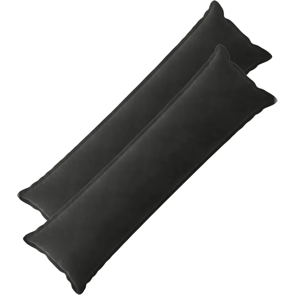 vidaXL Kussensloop 2 st HOUTEN Zwart 40 x 145 cm Fluweel, foto 3