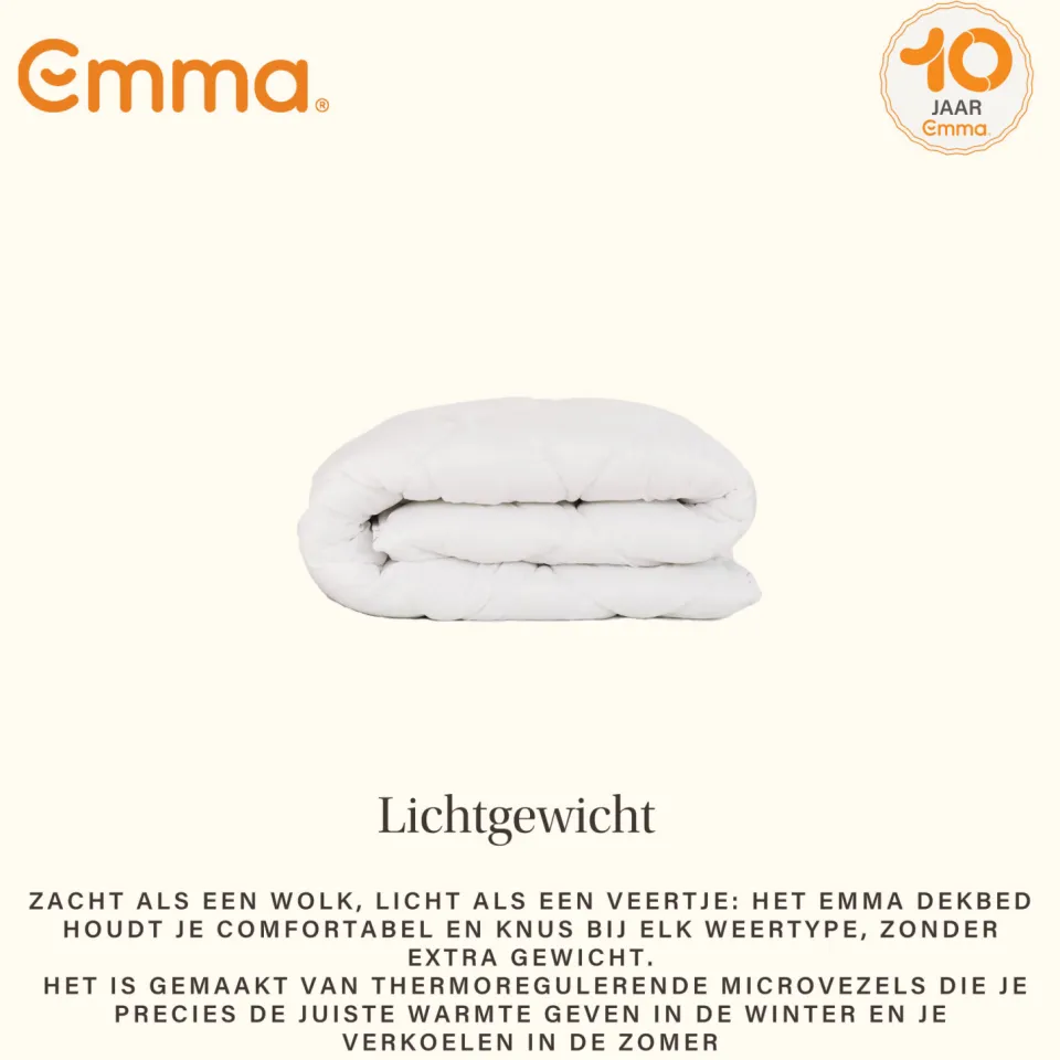 Emma dekbed synthetisch - lichtgewicht (lente & herfst) wit, foto 6