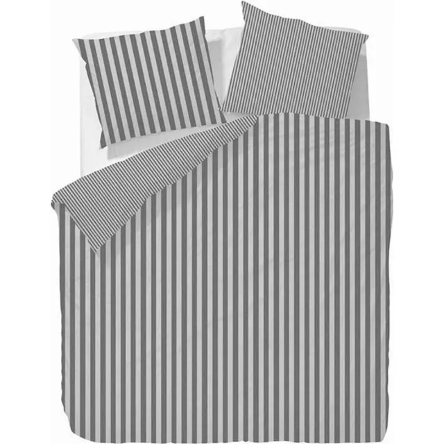 Marc O'Polo Classic Stripe Dekbedovertrek - Anthracite antraciet