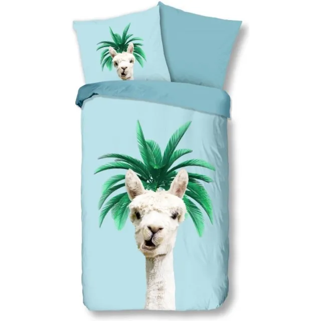 Droomtextiel Good Morning Dekbedovertrek Kinderen Palm Lama - 100% Zacht Katoen