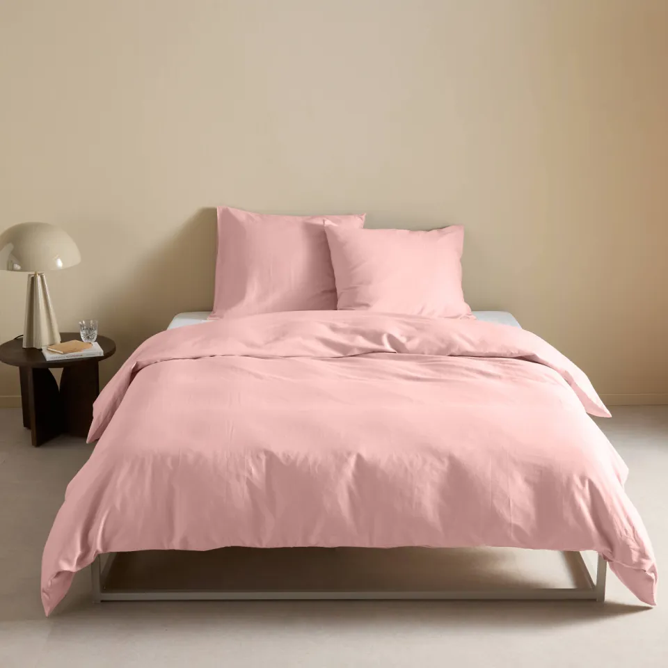 NOUS Living katoen satijnen dekbedovertrek 2-persoons (200x220 cm) roze, foto 3