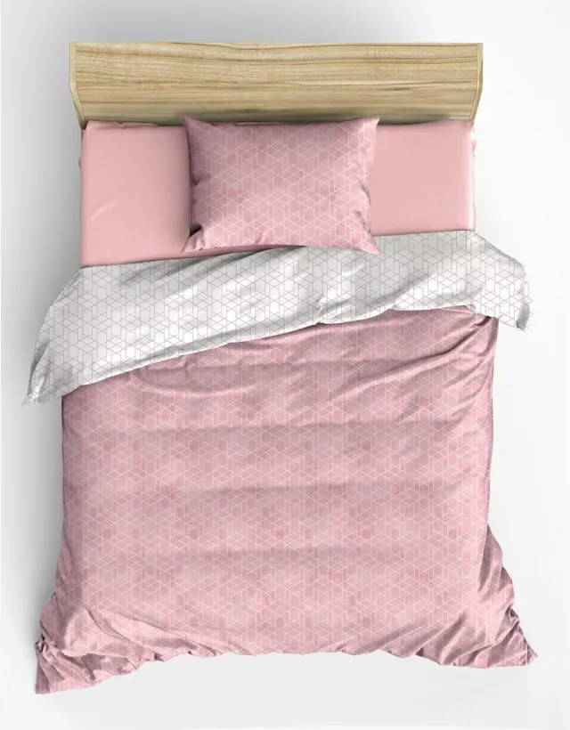 L'essentiel Maison Asir - Ranforce eenpersoons dekbedovertrekset - Roze - 135 x 200 cm