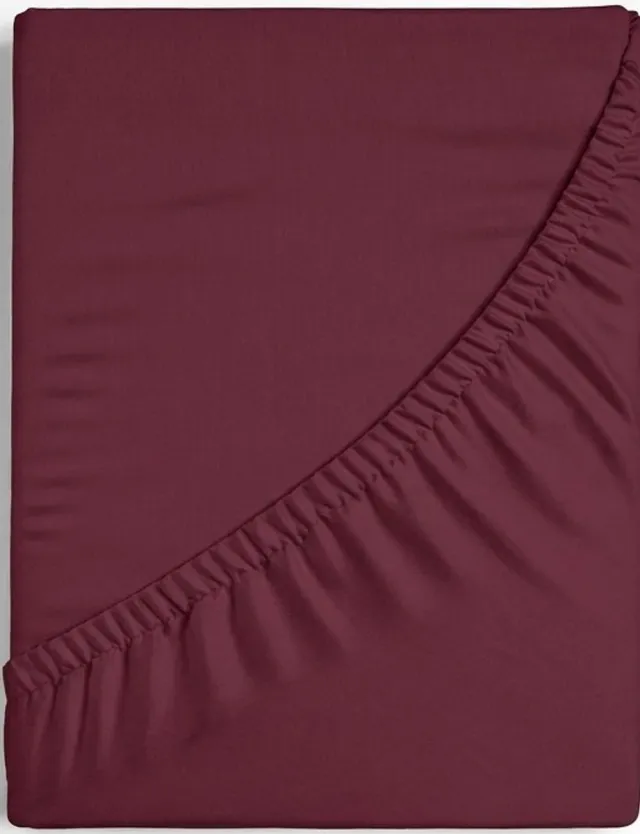 Dreamers Den Linea - Hoeslaken - Katoensatijn - 450 TC - Katoen Satijn - 160x200 cm + 28 cm - Bordeaux