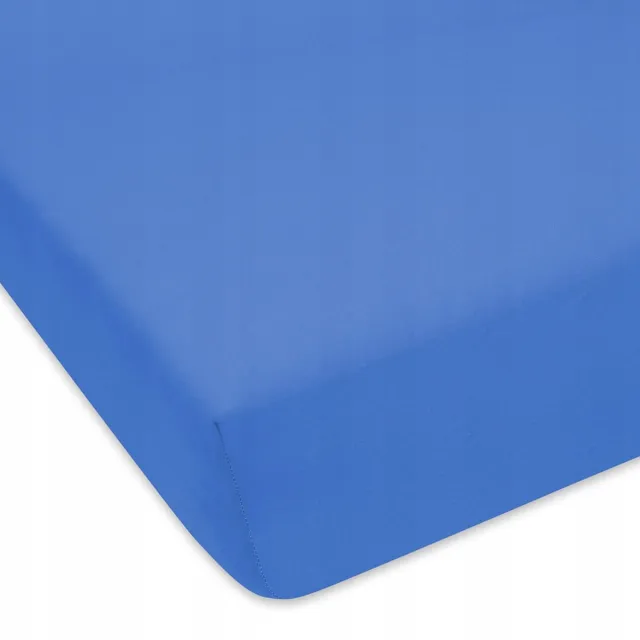 Designpremium Jersey Hoeslaken 40x90 cm Blauw met Elastiek - Katoen