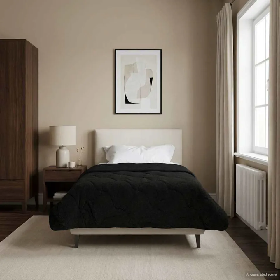 vidaXL Vol jaar dekbed 135 x 200 cm zwart, foto 4