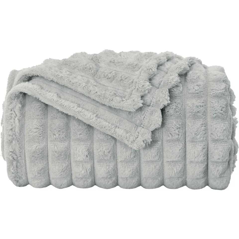 vidaXL Gooi Deken Grijs 270 x 240 cm 1,63 kg Fleece