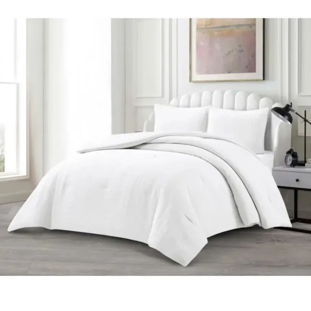 Lavella Bedsprei Set 240x250 cm Wit 3-delig Katoen Microvezel Polyester