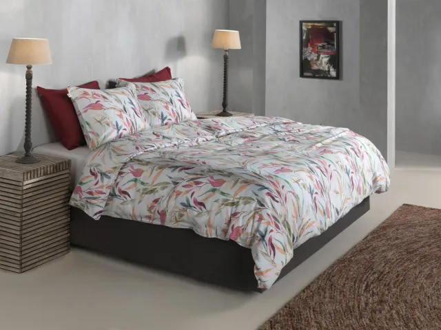 Zohome Dekbedovertrek Tia - Deken - Dekbed - Groen - 100% Katoen-Satijn - Bladeren - 1 sloop 60/70 cm