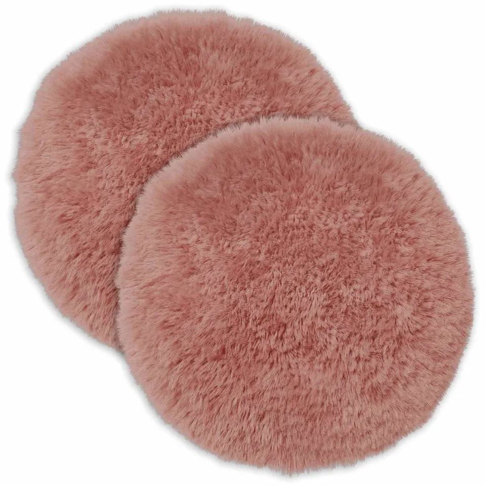 vidaXL Kussensloop 2 st HEERLEN Roze Dia. 60 cm PV Fleece