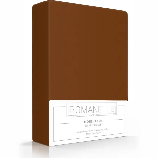 Luxe Verkoelend Hoeslaken - Bruin - 160x220 cm - Katoen - Romanette