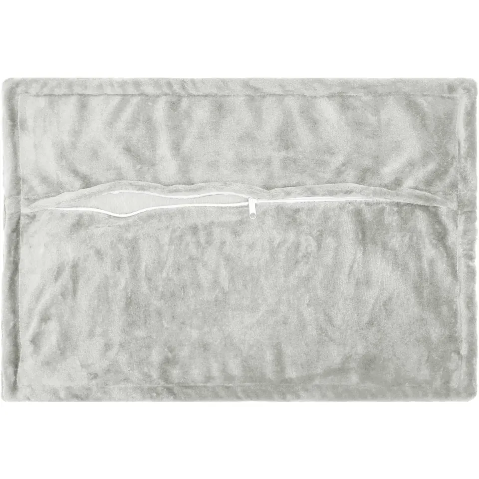 vidaXL Kussensloop 2 st HOUTEN Lichtgrijs 50 x 75 cm Flanel, foto 3