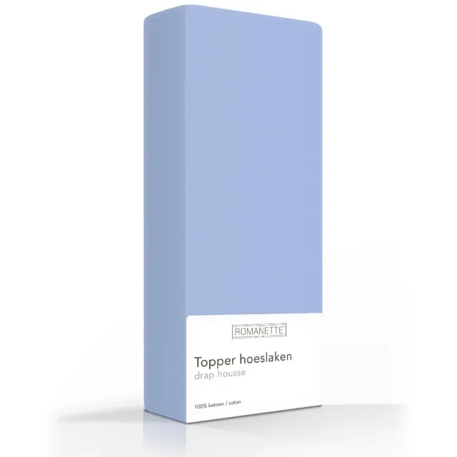 Romanette Luxe Verkoelend Katoenen Topper Hoeslaken - Blauw