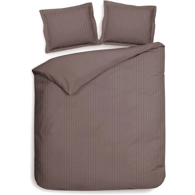 Heckettlane Dekbedovertrek Banda - Bedlinnen met Strepen - 200x200-220 cm - Tweepersoons - Roze - Dekbedovertrek van 100% Katoen-Satijn
