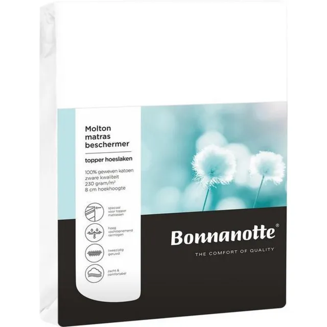 Bonnanotte Molton hoeslaken - Wit, foto 2