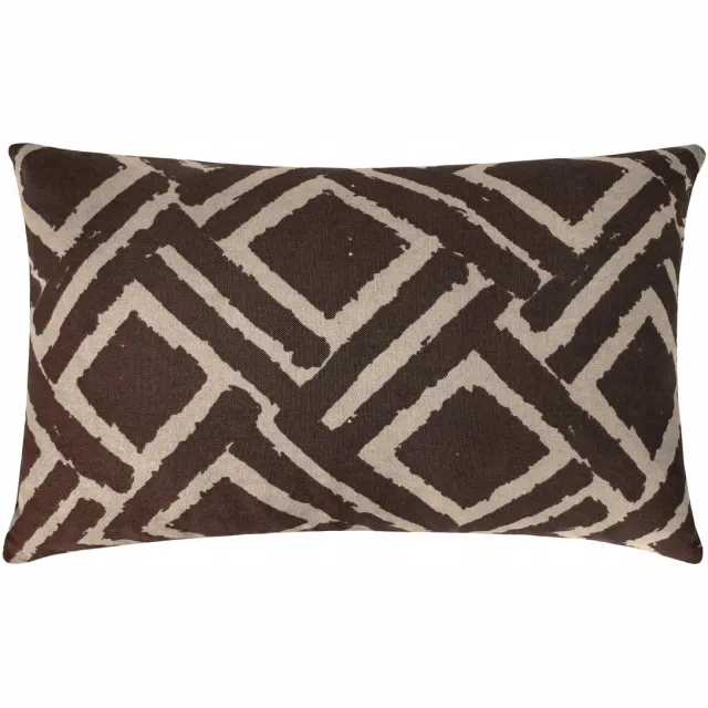 DOMAREX Decoratieve Kussenhoes 30x50cm - Geometrisch Bruin Katoen