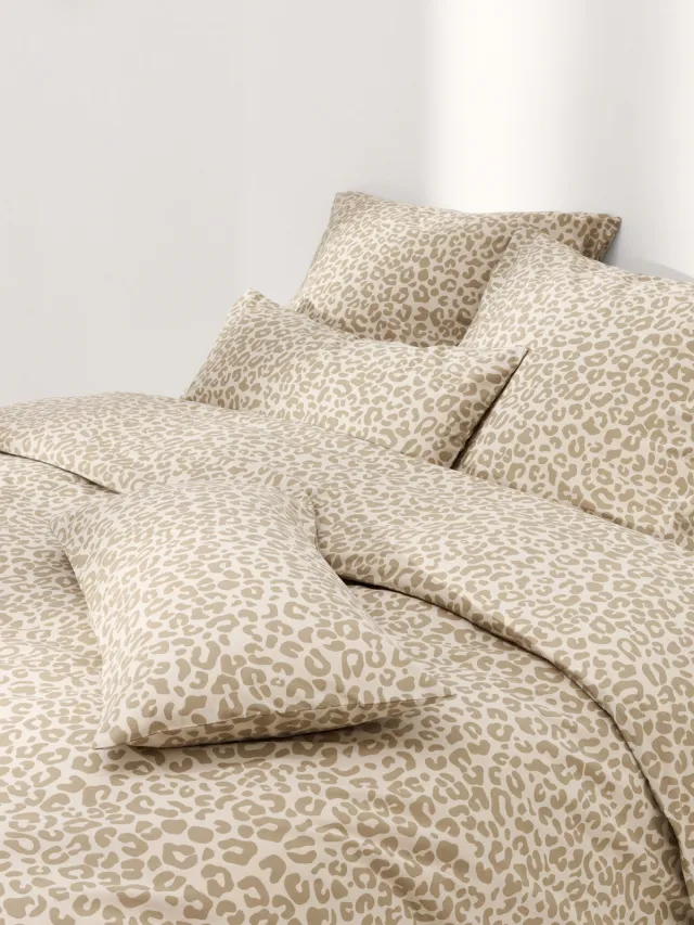 Westwing Collection Perkal katoenen dekbedovertrek Leo Beige