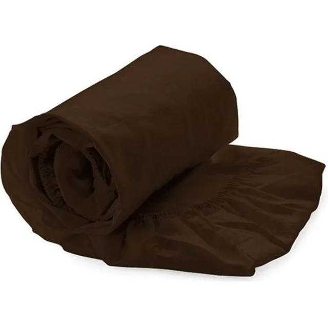 Kardol & Verstraten Hoeslaken Satijn - 90x210/220 cm - Dark Brown Bruin