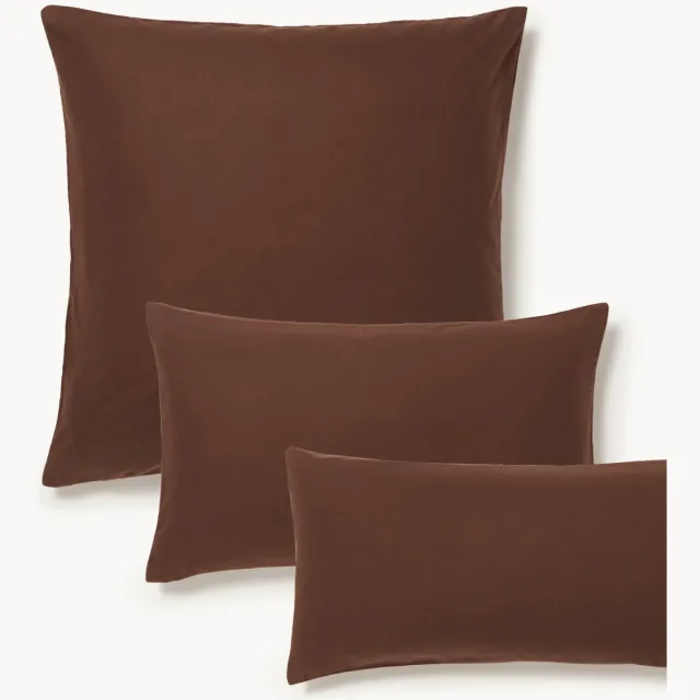Westwing Collection Flanellen kussenhoes Biba Bruin