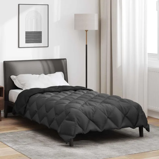 vidaXL Winter Dekbed 140 x 200 cm 450 gsm Microvezel Zwart
