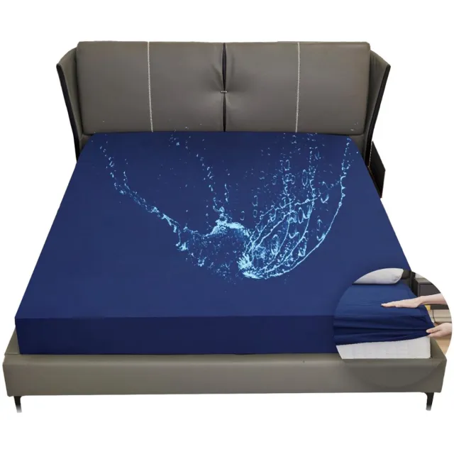 DailySupplies® Matrasovertrek 180x200 - Dekbedovertrek - Hoeslaken - Matrasbeschermer - Extra Zacht Donkerblauw