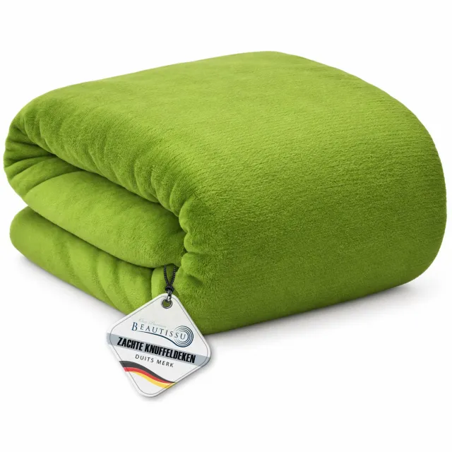 Beautissu Aurelia - Woondeken & Plaid - 150x200 cm - Groen - Zachte microvezel fleece
