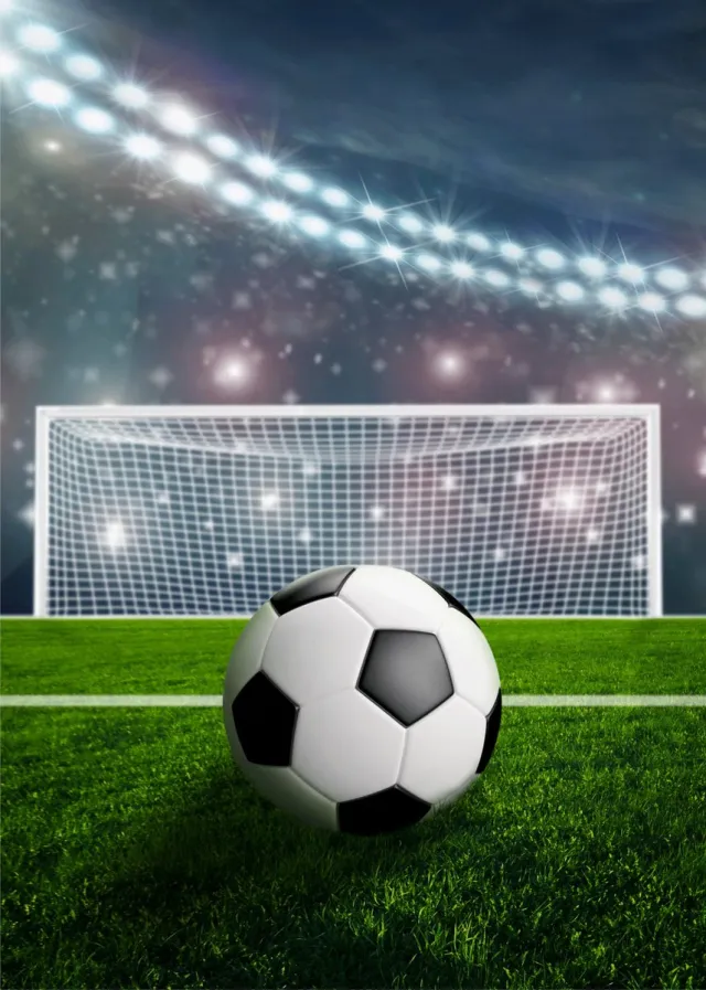 Sweet Home Voetbal goal fleece Plaid - 100 x 140 cm Blauw, groen