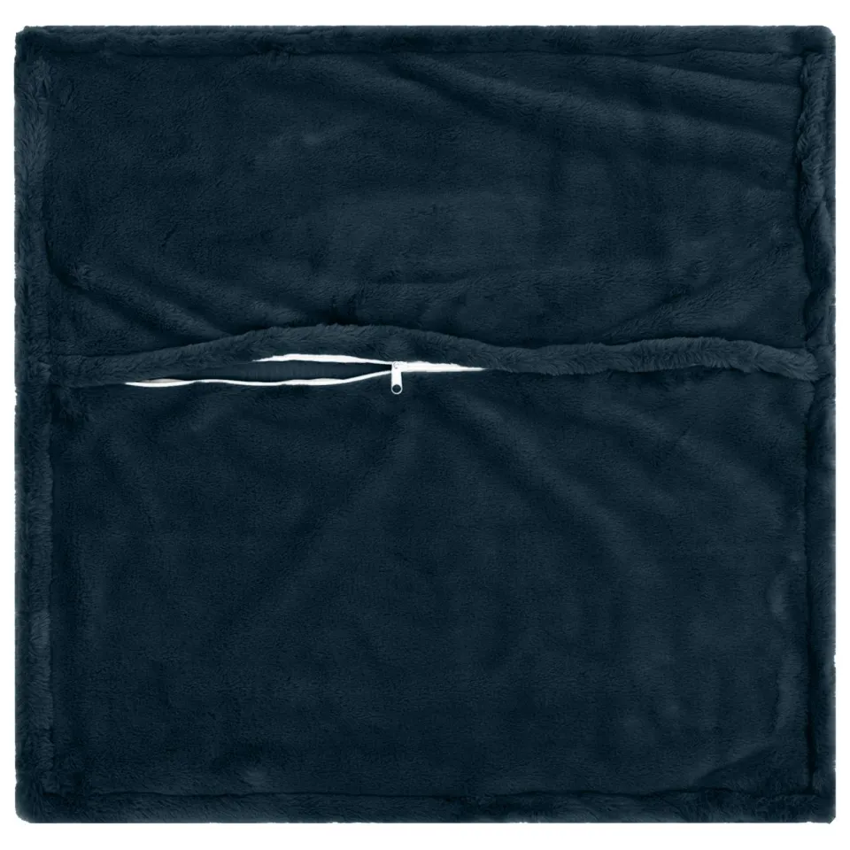 vidaXL Kussensloop 2 st HOUTEN Marineblauw 40 x 40 cm Nep Konijnenbont, foto 3