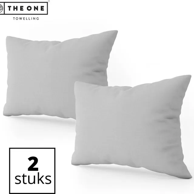 The One Towelling The One Bedding Kussenslopen set - 60 x 70 cm - 2 Stuks - Beddengoed - Katoen/Satijn - Lichtgrijs