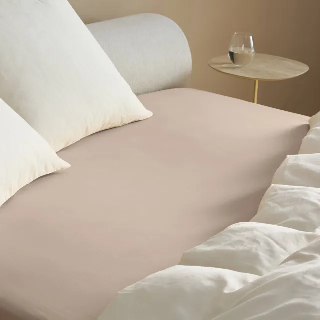 NOUS Living percale katoenen hoeslaken zand, foto 2