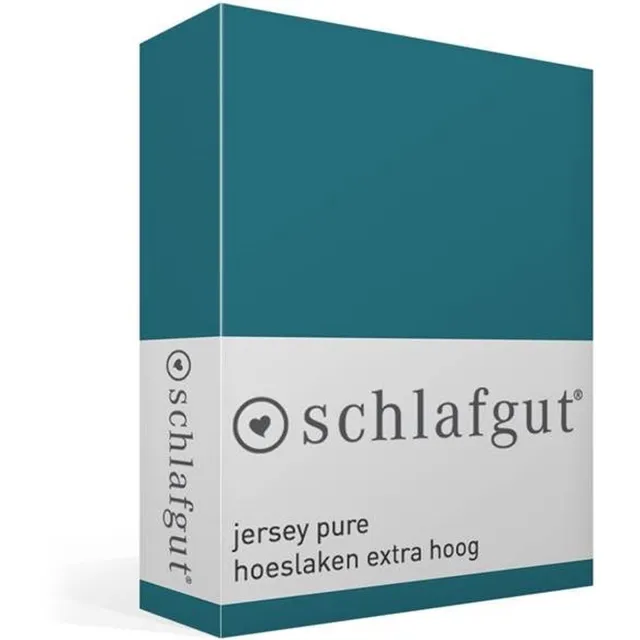 schlafgut Jersey Pure hoeslaken extra hoog - M - 120x200 - 130x220 530 Petrol Deep