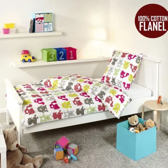 bedlin Luxe Flanel Dekbedovertrek 1 persoons Forest Friends Multicolor