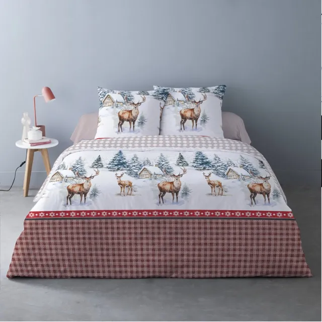 Better Nights Luxe Katoen Flanel dekbedovertrek Aspen Rouge rood