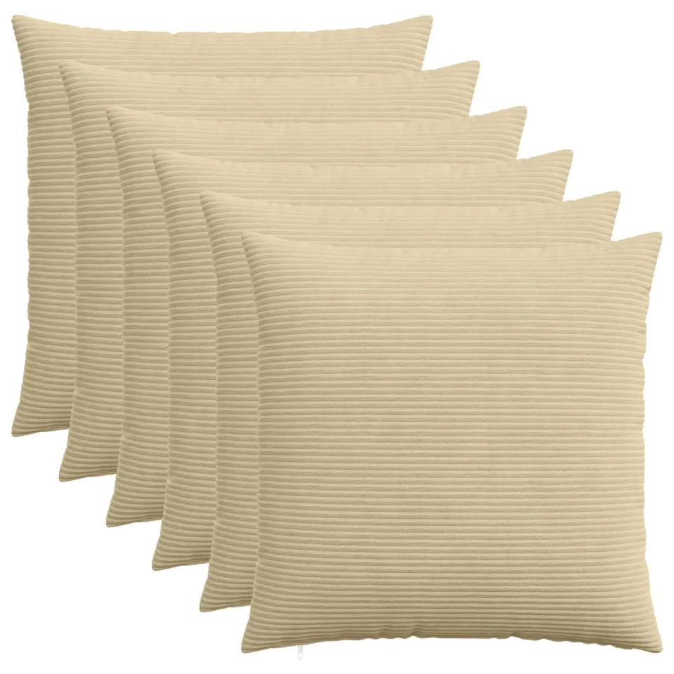 vidaXL Kussensloop 6 st HEERLEN Grijs groen 80 x 80 cm corduroy