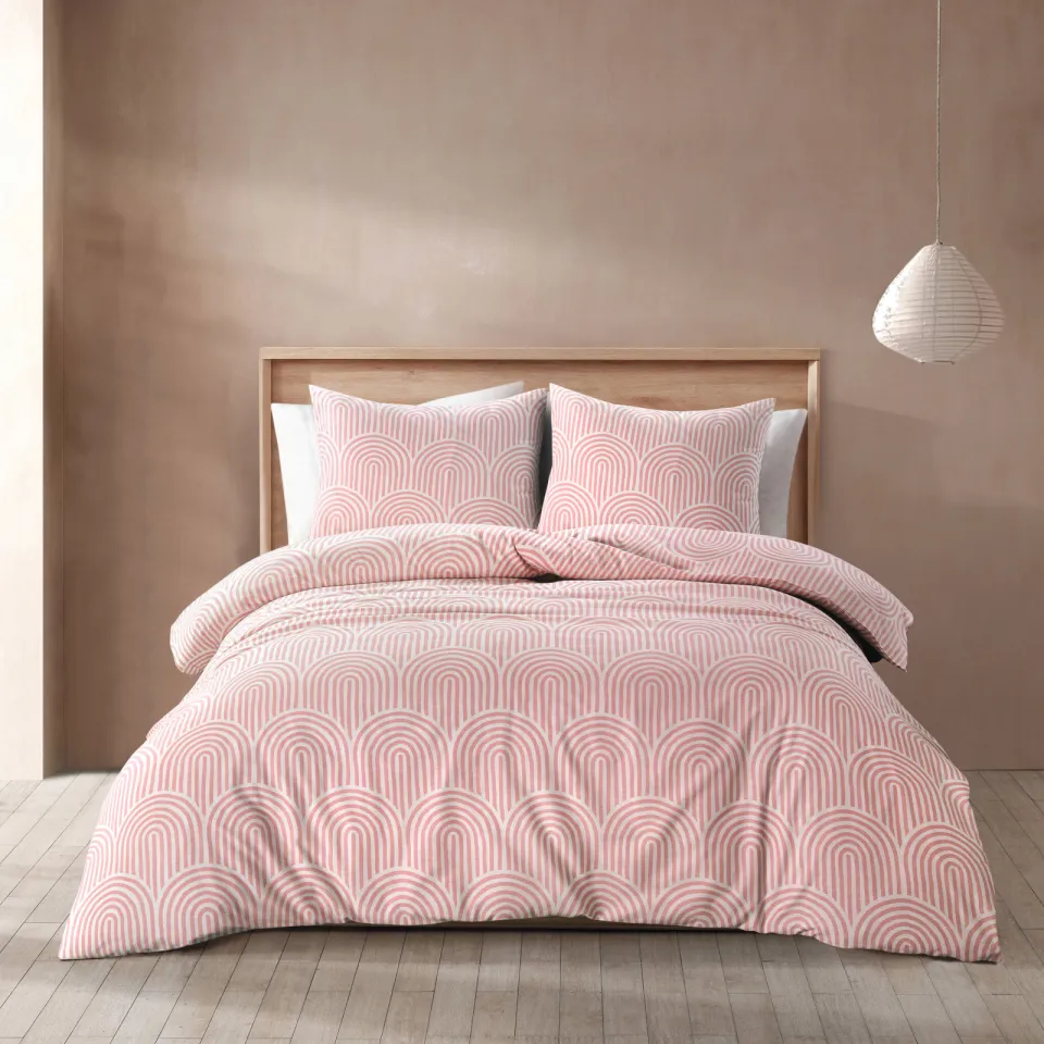 NOUS Living Rainbow katoenen grafische 2-persoons dekbedovertrek 200x220 cm - roze, foto 2