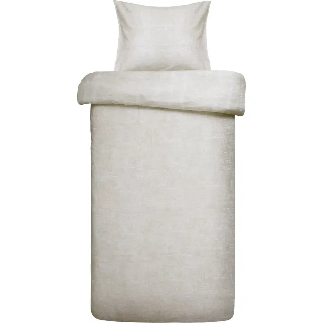 Damai dekbedovertrek Ebba - Biologisch Katoen - 140x200/220 cm - Beige + 1 kussensloop 60x70