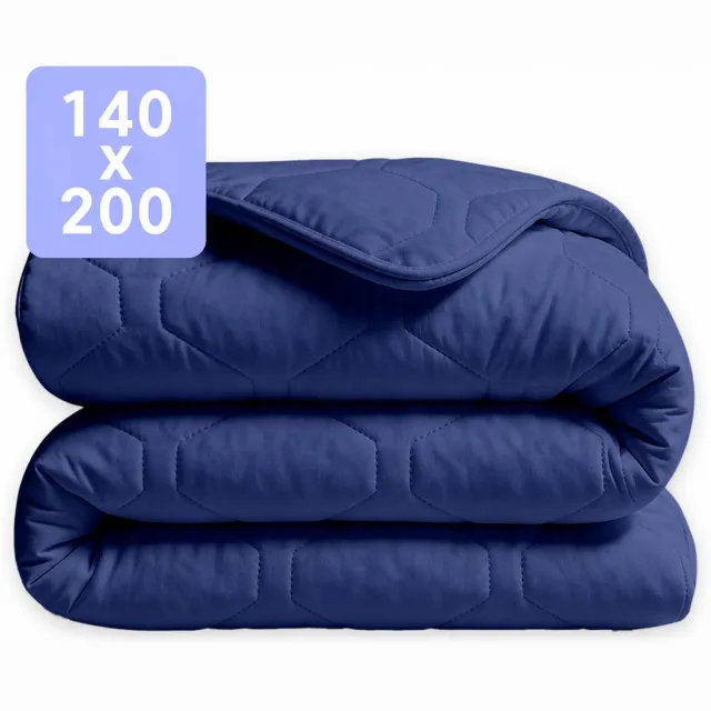 Happybed Dekbed zonder overtrek 140x200 - Wasbaar Winterdekbed - Bedrukt dekbed zonder hoes - Hoesloos Dekbed - Eenpersoonsdekbed - Navy