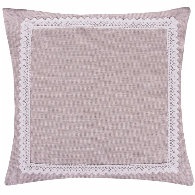 PPHU AGMAR Decoratieve Kussenhoes MALAGA 45x45 cm - Beige met Katoenen Kant