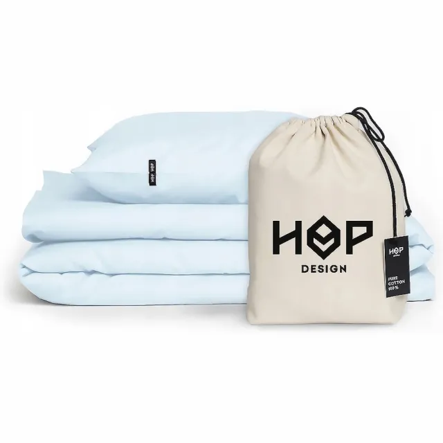 HOP Design Hoeslaken Pastelblauw Katoen 160x200 cm - HOP DESIGN