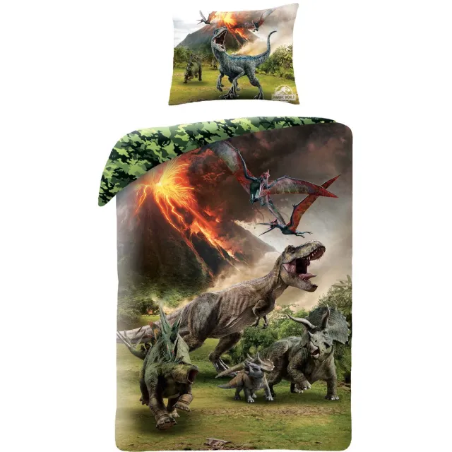 Jurassic World Eruption Dinosaurus Dekbedovertrek - Multi