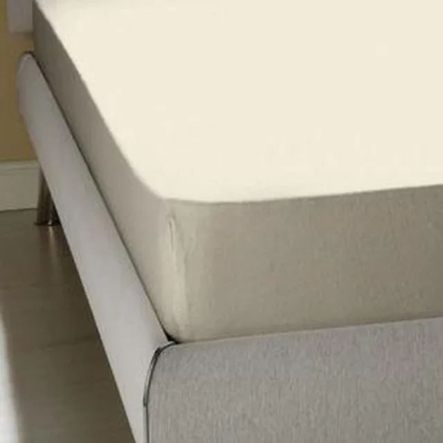 Homéé® Hoeslaken Jersey stretch ecru 80/90x200/220 +30 cm eenpersoons bed 100% katoen