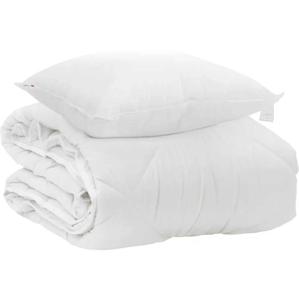 vidaXL Het Duvet voor Elk Seizoen met kussen 2 st Wit Microvezel, foto 3