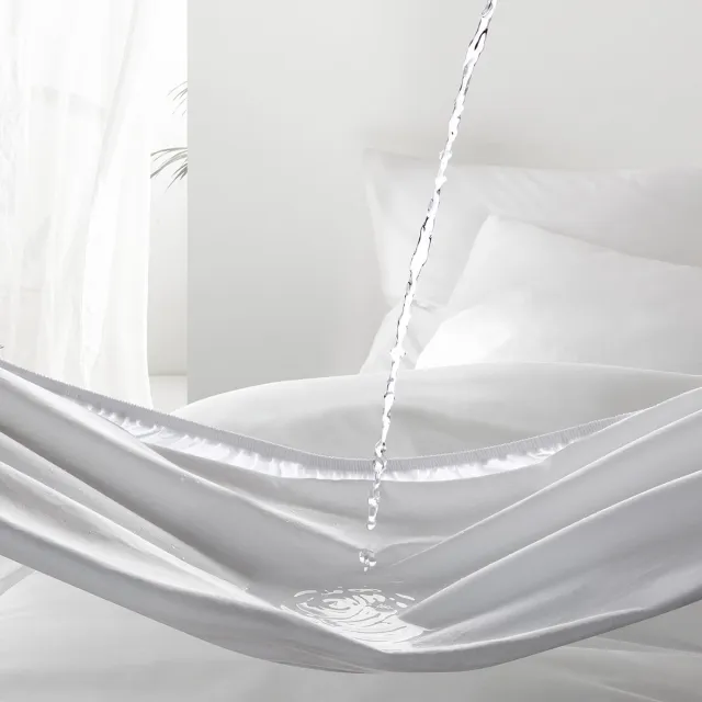 De Witte Lietaer Matrasbeschermer Swan White - 180 x 200 (30 hoog) cm - Katoen Wit