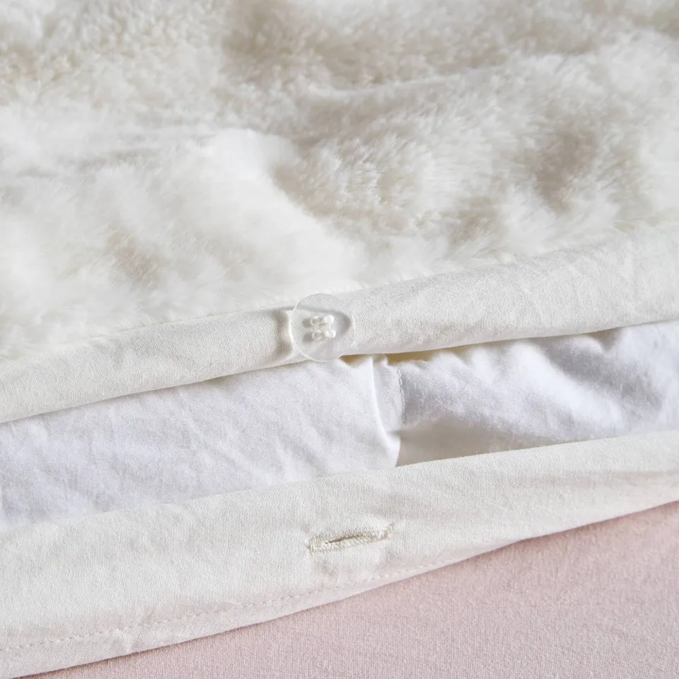 NOUS Living fur 2-persoons dekbedovertrek 200x220 cm - offwhite
