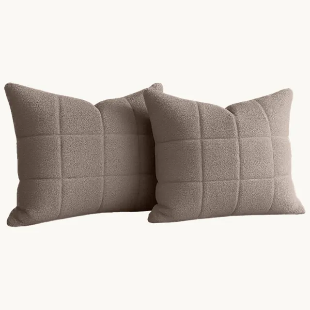 Y-not® Y-NOT Kussenslopen Set - Vol & Gevoerd Teddy Taupe - 60x70 cm - 2-pack - Zachte Kussenhoezen voor Comfortabele Nachtrust