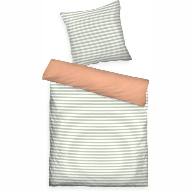 Tom Tailor Perkal Beddengoed 80x80 + 135x200 cm Katoen Groen, Koraal