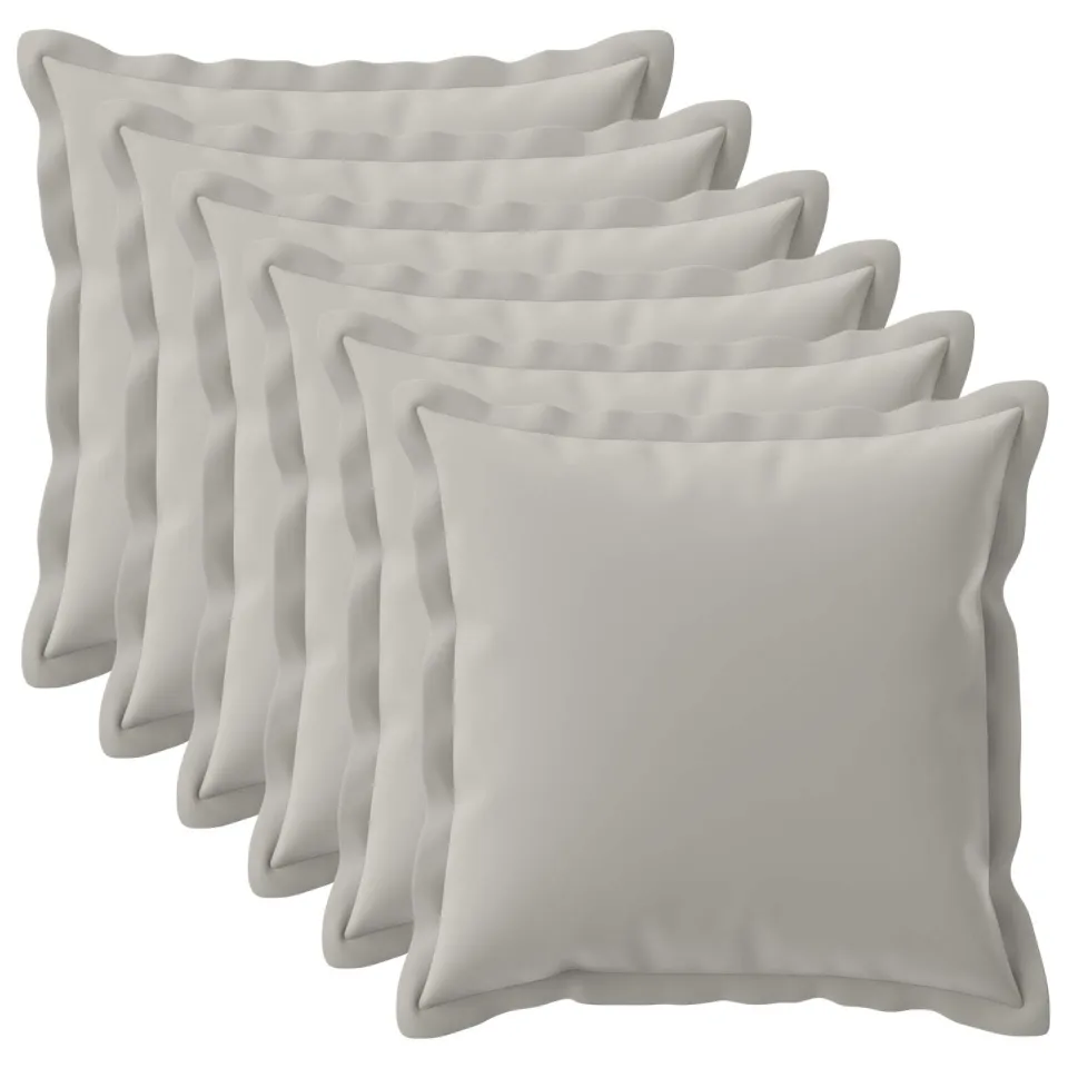 vidaXL Kussensloop 6 st HOUTEN Grijs 55 x 55 cm Polyester, foto 3