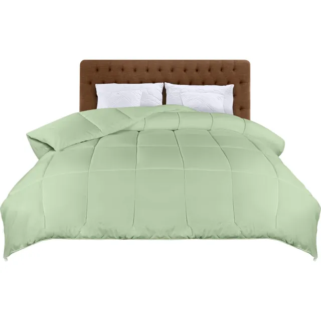 Ibenzoa Luxe All-Season Lichtgewicht Dekbed voor Optimaal Comfort en Gemak, 155 x 220 cm, Saliegroen Salie groen