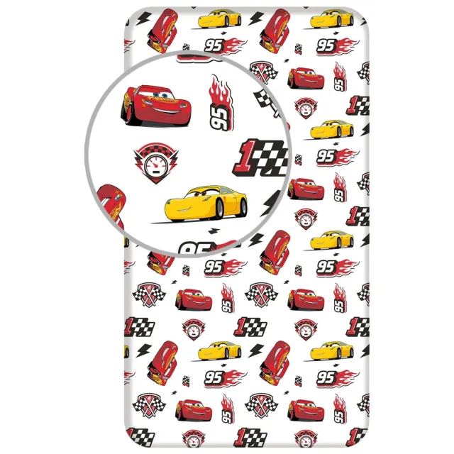 Disney Cars Hoeslaken Track - Eenpersoons - 90 x 190/200cm - Katoen Multi Colour