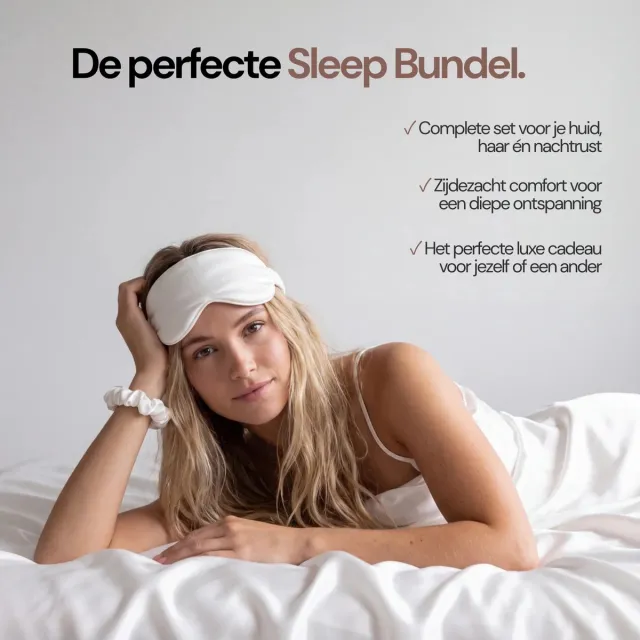 Silk Heaven Pure Sleep Bundle - zijden kussensloop 50x70cm + zijden slaapmasker - Silk Heaven - 50x70cm Zilver