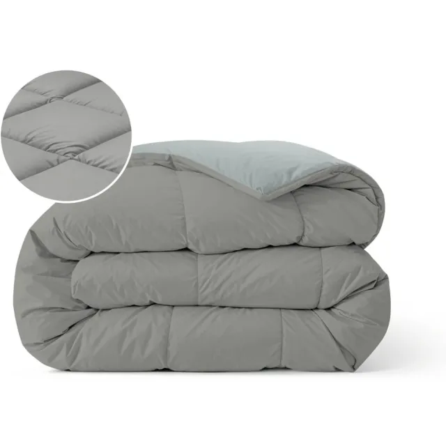 Zelesta Pure Duo Katoen Dekbed - Donkergrijs & Lichtgrijs 200x200cm